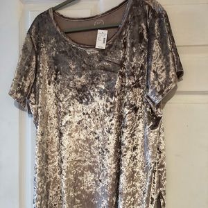 Maurice’s Champagne Velvet Top Plus Size 2 New